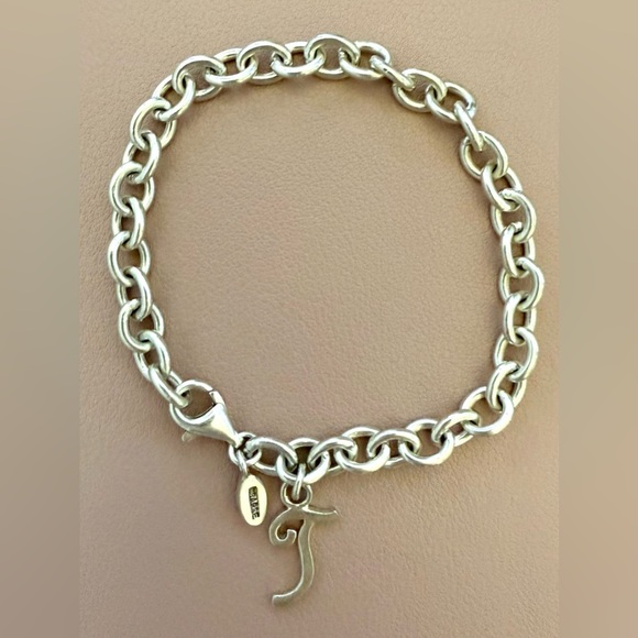 @BARSE Sterling Silver “T” Initial Bracelet – Chunky Chain | 7.5” - Picture 1 of 4